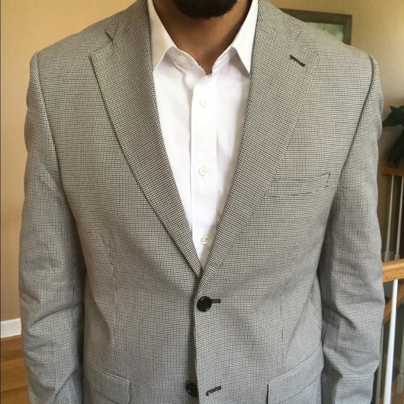 Zara Other - New Zara Houndstooth Cotton Stretch Blazer 44R